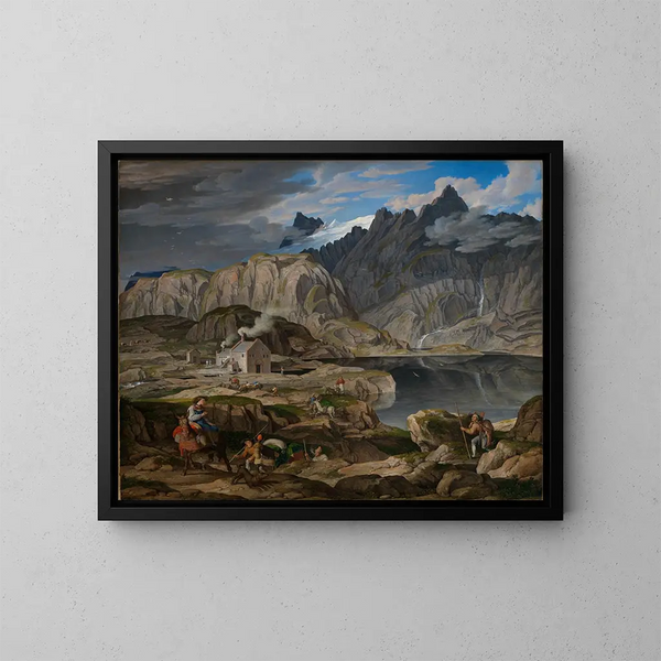 L'hospice du col du Grimsel - Joseph Anton Koch — framed artwork on a wall