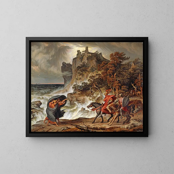 Macbeth and the Witches - Joseph Anton Koch — framed artwork on a wall