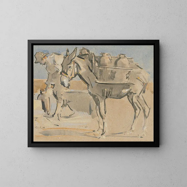 The Water Carrier - Joseph Crawhall — framed artwork on a wall