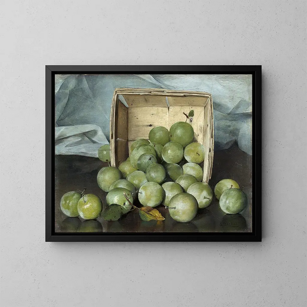 Green Plums - Joseph Decker — framed artwork on a wall