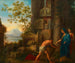 Theseus vindt het zwaard van zijn vader Aegeus onder de rots - Joseph Dorffmeister — weergave van het kunstwerk