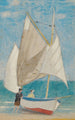 Un bateau de pêche - Joseph Edward Southall — weergave van het kunstwerk