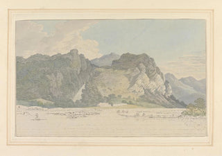 Joseph Farington - Lodore Rocks fall cottage.webp