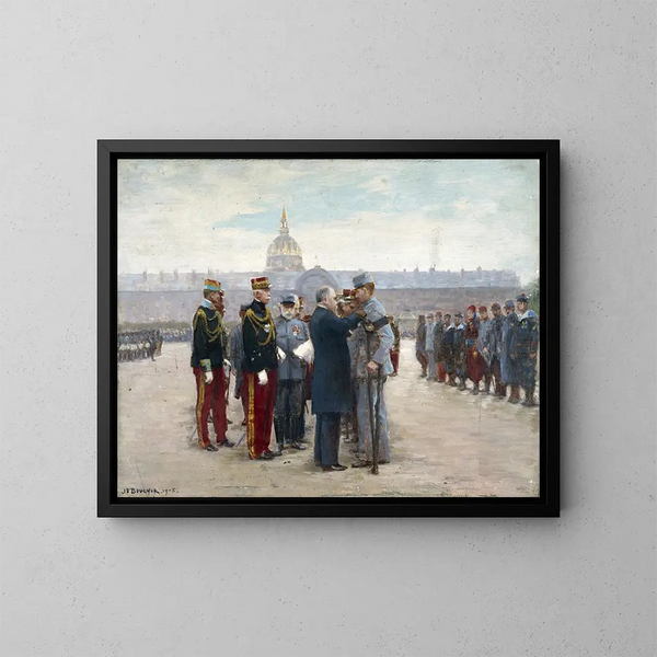 Decorations Award Ceremony on the Invalides Plain by President Poincaré on September 17, 1915 - Joseph Félix Bouchor — framed artwork on a wall
