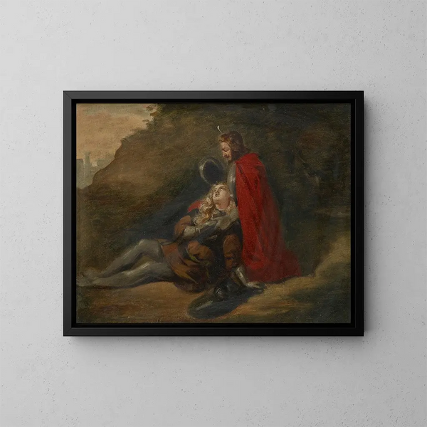 Warrior in Mourning - Joseph Hasslwander — framed artwork on a wall