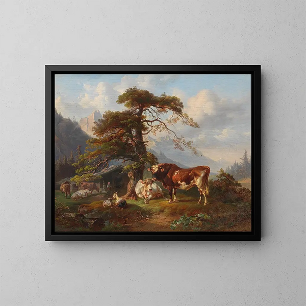on Alpine pasture - Joseph Heicke — framed artwork on a wall