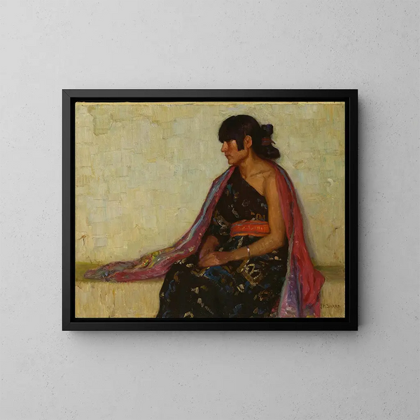 Robe hopi ancienne crucifiée - Joseph Henry Sharp — framed artwork on a wall