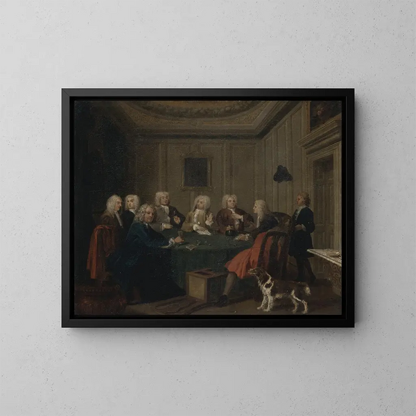 a Gentlemen's Club - Joseph Highmore — framed artwork on a wall