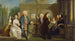Een familiegesprek - Joseph Highmore — weergave van het kunstwerk