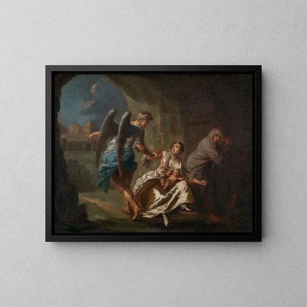 L'Ange de la Miséricorde - Joseph Highmore — framed artwork on a wall