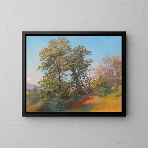 Group of Trees at Mönchsberg in Salzburg - Joseph Holzer — framed artwork on a wall