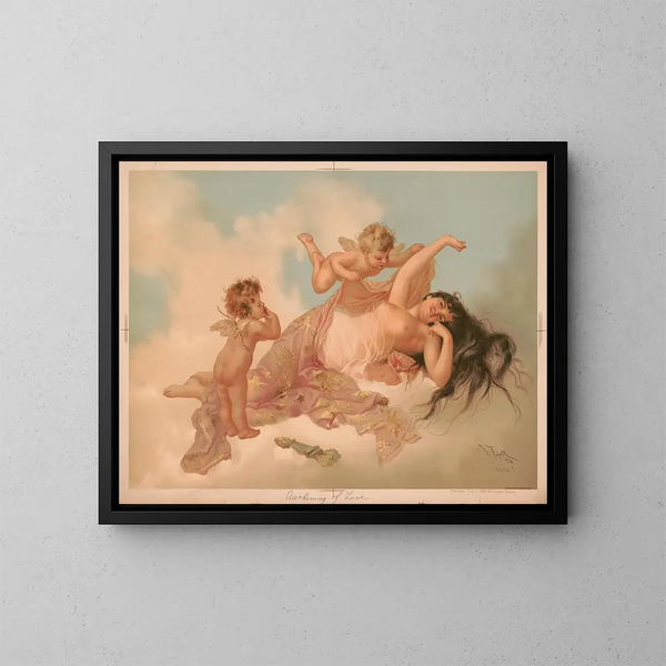L'Éveil de l'amour - Joseph Hoover — framed artwork on a wall