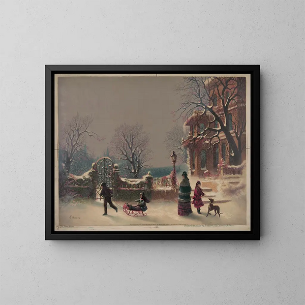 The First Snow - Joseph Hoover — framed artwork on a wall