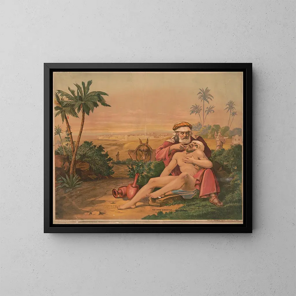 The Good Samaritan - Joseph Hoover — framed artwork on a wall