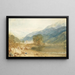 Een uitzicht vanaf het kasteel van Saint-Michel Bonneville Savoie vanaf de oevers van de rivier Arve - Joseph Mallord William Turner — ingelijst kunstwerk aan de muur