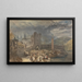 Vue van Boppart met personages aan de oever - Joseph Mallord William Turner — ingelijst kunstwerk aan de muur