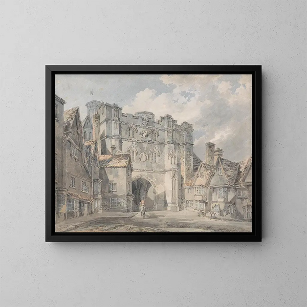 Deur van de kerk Christus in Canterbury - Joseph Mallord William Turner — ingelijst kunstwerk aan de muur