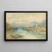 uitzicht op het Thunermeer vanaf de tegenovergestelde kant van Scherzligen met het kasteel van Schadau en de Niesen op de achtergrond, Zwitserland - Joseph Mallord William Turner — ingelijst kunstwerk aan de muur