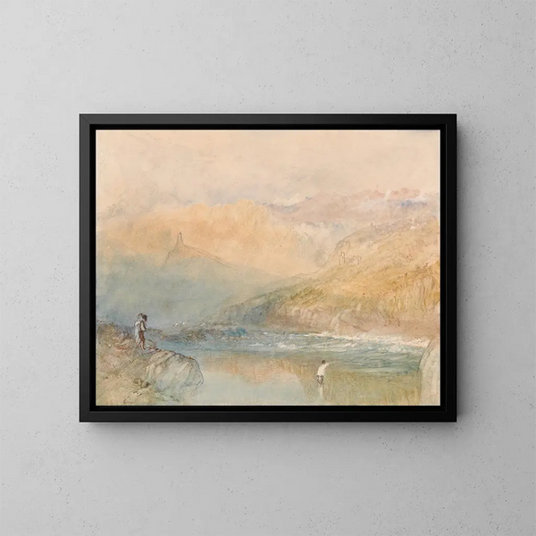 van de Moezel bij Traben-Trarbach - Joseph Mallord William Turner — ingelijst kunstwerk aan de muur