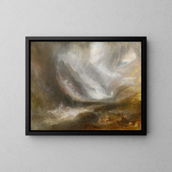 Vallée d'Aoste: sneeuwstorm, lawine en onweersbui - Joseph Mallord William Turner — ingelijst kunstwerk aan de muur