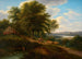 Landschap met rivier en kudde vee - Joseph Messmer — weergave van het kunstwerk