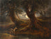 Deel van bos bij maanlicht - Joseph Messmer — weergave van het kunstwerk