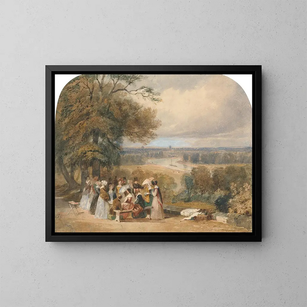 a picnic on Richmond Hill - Joseph Murray Ince — framed artwork on a wall