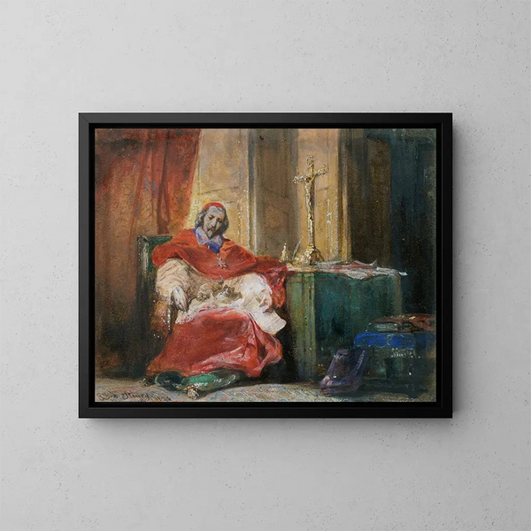 Cardinal de Richelieu - Joseph Nicolas Robert-Fleury — framed artwork on a wall