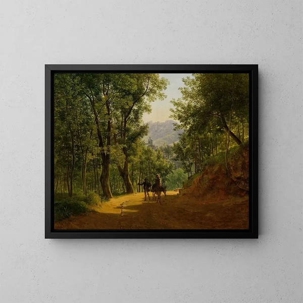 Italian landscape painting - Joseph Rebell — framed artwork on a wall