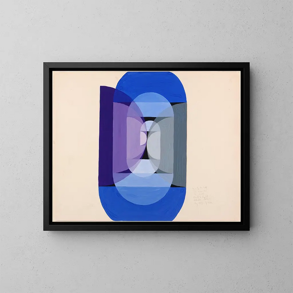 Wheel blue-gray-violet - Joseph Schillinger — framed artwork on a wall