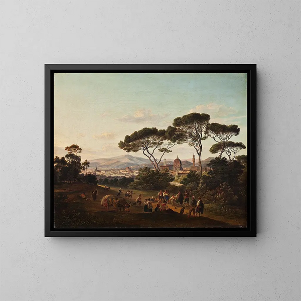 Vue de Florence - Joseph Steingrübel — ingelijst kunstwerk aan de muur