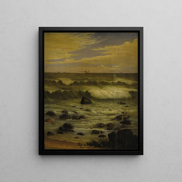 Vue van de Atlantische Oceaan voor de kust van New Jersey - Joseph Tubby — ingelijst kunstwerk aan de muur