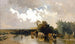 Vaches à l'abreuvoir au crépuscule - Joseph Wenglein — weergave van het kunstwerk