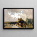 Vaches à l'abreuvoir au crépuscule - Joseph Wenglein — ingelijst kunstwerk aan de muur