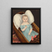 Baby in een mandje van riet - Joseph Whiting Stock — ingelijst kunstwerk aan de muur
