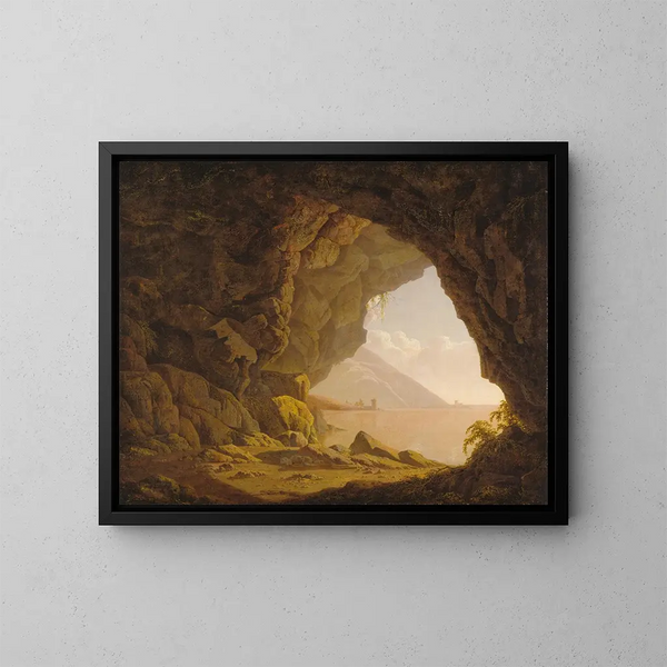 Cave near Naples - Joseph Wright of Derby — framed artwork on a wall
