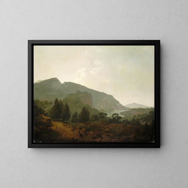 Italian landscape - Joseph Wright of Derby — framed artwork on a wall