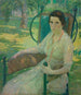Molly Dougherty in de boomgaard - Josephine Miles Lewis — weergave van het kunstwerk
