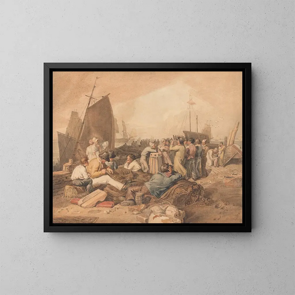 The port of Dover - Joshua Cristall — framed artwork on a wall