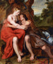 Venus en Adonis - Josse De Pape — weergave van het kunstwerk
