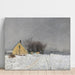 Reproduction of the painting Winter Day with Misty Weather, On the Left, a Yellow House, Thick Snow - Laurits Andersen Ring