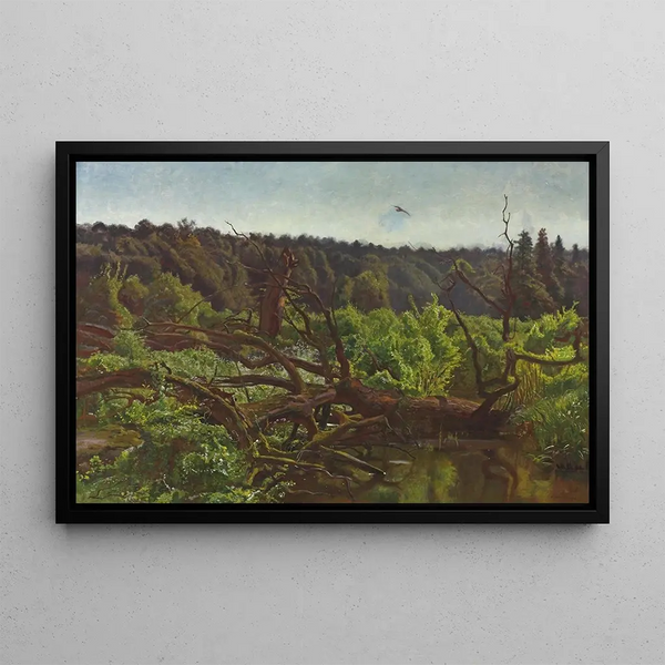 Deep Forest with Windfalls - Józef Chełmoński — framed artwork on a wall