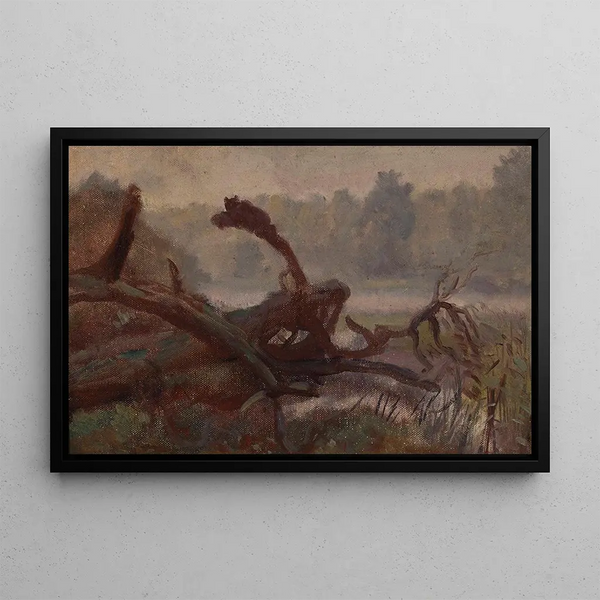 Chablis en Diepe Bos, Schets voor een Schilderij - Józef Chełmoński — ingelijst kunstwerk aan de muur