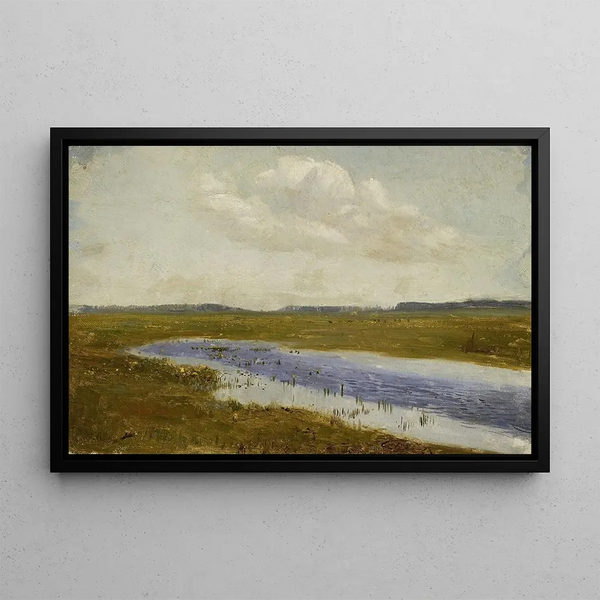 van een prairie met primula's, schets - Józef Chełmoński — ingelijst kunstwerk aan de muur
