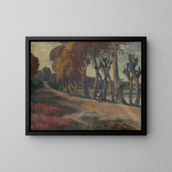 Landschap met een herder - Jozef Hanula — ingelijst kunstwerk aan de muur