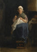 Une paysanne cousant - Jozef Israëls — weergave van het kunstwerk