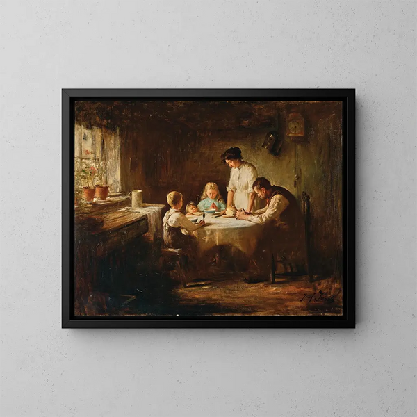 Bénédiction de la table - Jozef Israëls — ingelijst kunstwerk aan de muur