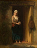 Ida, de dochter van de visser bij de deur - Jozef Israëls — weergave van het kunstwerk