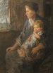 Op de knieën van de moeder - Jozef Israëls — weergave van het kunstwerk