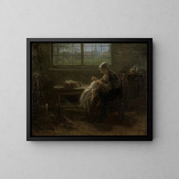 La Joie de la maternité - Jozef Israëls — ingelijst kunstwerk aan de muur